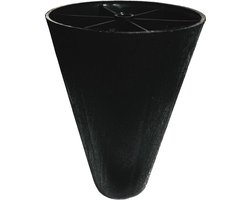 Meubelpoot zwart conisch 10 bij 10 cm en hoogte 13 cm van kunststof - Set van 4 stuks