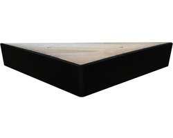 Meubelpoot zwart hoek 15 bij 15 cm en hoogte 3 cm van massief hout - Set van 4 stuks