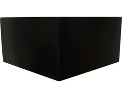 Meubelpoot zwart hoek 20 bij 20 cm en hoogte 10 cm van massief hout - Set van 4 stuks