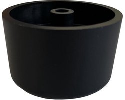 Meubelpoot zwart rond Ø 5 cm en hoogte 3 cm van kunststof - Set van 4 stuks