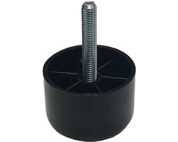 Meubelpoot zwart rond Ø 5 cm en hoogte 3,5 cm van kunststof (M8) - Set van 4 stuks