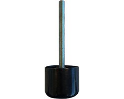 Meubelpoot zwart rond Ø 5 cm en hoogte 4,5 cm van kunststof (M10) - Set van 4 stuks
