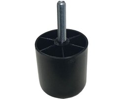 Meubelpoot zwart rond Ø 5 cm en hoogte 5 cm van kunststof (M8) - Set van 4 stuks