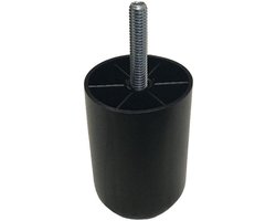 Meubelpoot zwart rond Ø 5 cm en hoogte 6 cm van kunststof (M8) - Set van 4 stuks