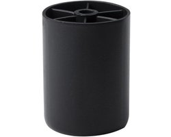 Meubelpoot zwart rond Ø 5 cm en hoogte 6 cm van kunststof - Set van 4 stuks