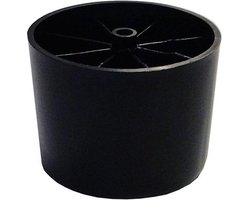 Meubelpoot zwart rond Ø 9 cm en hoogte 10 cm van kunststof - Set van 4 stuks