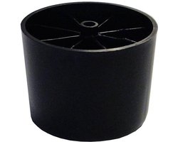 Meubelpoot zwart rond Ø 9 cm en hoogte 7 cm van kunststof - Set van 4 stuks
