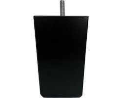 Meubelpoot zwart taps 7,5 bij 7,5 cm en hoogte 11,5 cm van massief hout (M8) - Set van 4 stuks
