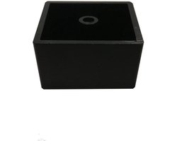 Meubelpoot zwart vierkant 5 bij 5 cm en hoogte 3 cm van kunststof - Set van 4 stuks