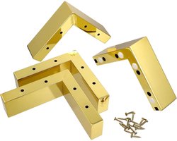 Meubelpootjes Set - Verhogers Bank - Meubels Verhogen - Stevig IJzeren Ontwerp - 5x2.5x14.7CM - Goud