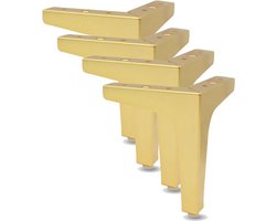 Meubelpoten - 10 cm - Metaal - Met schroeven - Geschikt voor banken, salontafels, kasten, tv-meubels, nachtkastjes, lades, enz. - Goud - 4 stuks