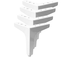 Meubelpoten - 10 cm - Metaal - Met schroeven - Geschikt voor banken, salontafels, kasten, tv-meubels, nachtkastjes, lades, enz. - Wit - 4 stuks