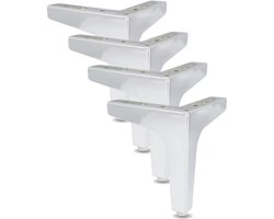 Meubelpoten - 10 cm - Metaal - Met schroeven - Geschikt voor banken, salontafels, kasten, tv-meubels, nachtkastjes, lades, enz. - Zilver - 4 stuks