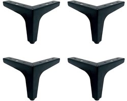 Meubelpoten - 15 cm bankpoten - set van 4 meubelpoten metalen driehoekige - kastpoten zwarte vervangende - meubelpoten voor meubels bank stoel tafel