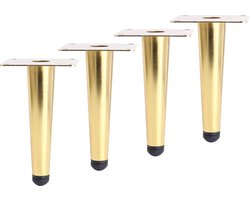 Meubelpoten - 4 Stuks - 15 cm - Tafelpoten - Meubelpoot - Bankpoot - Meubelpootjes - Kastpoten - Meubelpootbeslag - Goud - Metaal - Voor kast, Bank en Tafel