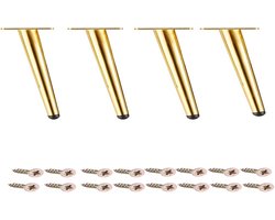 meubelpoten - 4 stuks - bank poten - ijzeren kunst - Schuine kegel 20 cm - goud - schuine metalen kastpoten - meubelpootbeslag voor salontafel