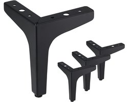 Meubelpoten - 4 Stuks - Bankpoten - Ijzer - Kastpoten - Tafelpoten - Driehoekige - Vloer Beschermen - Antislip En Slijtvast - voor Bank, Kast, Tafel - 10 cm - Zwart