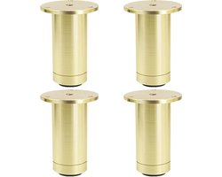 Meubelpoten - Bankpoten Tafelpoten - Meubels Verhogen - Verstelbaar + Antislip - 10cm 4 stuks - Goudkleurig
