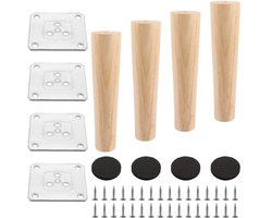 Meubelpoten Hout 20 cm - Robuuste Tafelpoten voor Banken, Bedden en Stoelen - Set van 4