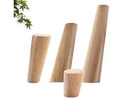 Meubelpoten Hout 6cm 8cm 10cm 12cm 15cm 20cm 25cm 30cm 40cm 50cm 60cm,Tafelpoten,Vervangende Meubels Voeten,4 Stuks Poten Voor Meubilair,Met Schroeven en Montageplaat,Wooden-50cm(19.7in)