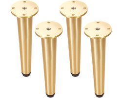 Meubelpoten - Kastondersteuning - Meubels Verhogen - Massief Koper - 130mm Hoog - Goudgeel