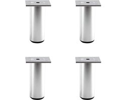 Meubelpoten - Kastpoten Bankpoten - Meubels Verhogen - Verstelbare Hoogte - 25cm - Zilver
