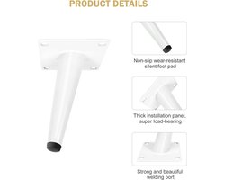 Meubelpoten Kegel Kast Benen Set van 4, Doe-het-zelf Metalen Tafelpoten Meubelvoeten Roest Schuin, met Antislip Rubberen Basis voor tv-kast, bank, badkamerkast