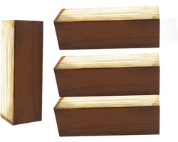Meubelpoten Massief Hout - Tafelpoten Bankpoten - Meubels Stabiliseren - Robuuste Constructie - 5 cm Hoogte - Bruin