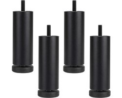 Meubelpoten Set - Bankpoten Kastpoten - Meubels Vernieuwen - Verstelbare Hoogte - 4 Stuks - Zwart