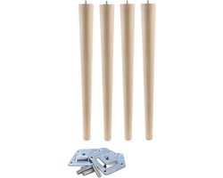 Meubelpoten Set - Houten Bankpoten - Meubels Vernieuwen - Recht of Schuin - 45 CM Hoog - Beige