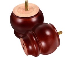 Meubelpoten Set - Houten Ondersteuning - Meubels Versterken - Onafgewerkt Hout - 8 x 5.3 cm - Bruin