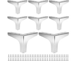 Meubelpoten Set - Kastpoten Sofa - Meubels Verhogen - Stabiele IJzeren Constructie - 8 Stuks 10 cm - Zilver