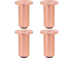 Meubelpoten Set - Kastpoten Tafelonderstellen - Meubels Verhogen - Verstelbare Hoogte - 4 Stuks - Roségoud