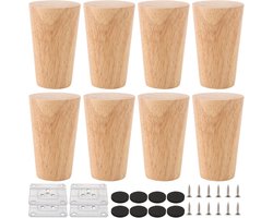 Meubelpoten Set - Kastpoten Tafelpoten - Meubels Verhogen - Hoge Belastbaarheid - 8 cm 300 kg - Eikenhout