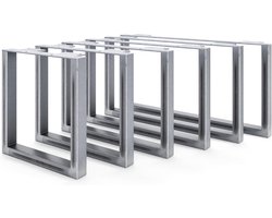 Meubelpoten Set - Kastvoeten Bankpoten - Meubels Verhogen - Metalen Profiel - 25 cm Hoog - Blanke Lak