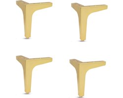 Meubelpoten set - Tafelonderstellen - Meubels Verfraaien - Koudgewalst Staal - 10cm Hoog - Goud