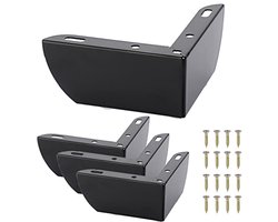 Meubelpoten Set van 4 - Stalen Driehoekige Poten voor Tafel en Stoelen - Eenvoudige Montage, Zwart
