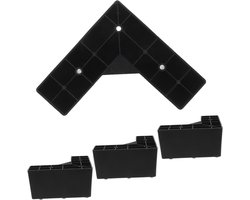 Meubelpoten Set - Verhogers Bank - Meubels Verhogen - Stabiele Constructie - 15x15x7.5cm - Zwart