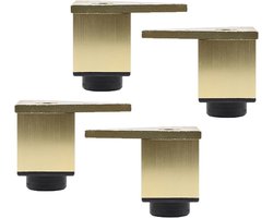 Meubelpoten Set - Verstelbare Ondersteuning - Meubels Verhogen - Verstelbaar tot 8mm - 10CM Hoog - Goud