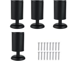 Meubelpoten - Tafelpoten Kastpoten - Meubels Verhoging - Verstelbaar Metaal - 50 x 50 x 50 mm - Zwart