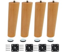 Meubelpoten van massief hout - duurzaam en eenvoudig te monteren - 4 stuks