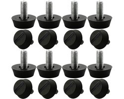 Meubelpoten, verstelbare meubelpoten, 16 stuks, huishoudmeubels, verstelbare scheve nivelleringspoten, vloerbescherming, M6 x 13 x 20 mm