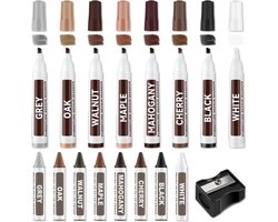 Meubelreparatieset 17-delig - Houten meubels repareren met markers en wasstiften