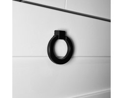 Meubelring Zwart ''Beijing'' - RVS - Meubelknop - Kastknop - Deurknop - Meubelhandvat - Ø40mm