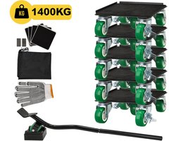 Meubelroller – 5-delig Meubeltransporter & Transporthulp – Meubelhondje – Transportroller – Meubelverplaatser met Hefstang – 1400kg Draagvermogen