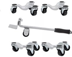 Meubelroller - Meubeltransporter - Meubellifter - Meubelrollers - Meubelhondje - Meubelroller set - 5-delig - Zilver - 500 kg