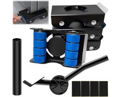Meubelrollers set - gemakkelijke meubelverplaatsing - 4 wielen + 1 hendel