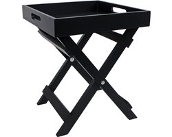 Meubels - Butlertray "milan" Zwart Hout 30x30x36cm