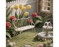Meubels Dubbele Stoel, Scandinavische Stijl Miniatuur Gouden Metalen Stoel, Miniatuurstoel, Meubeldecoratie, Accessoires voor Eetkamer, Tuin, Woonkamer (gouden dubbele stoel)