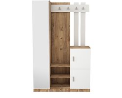 Meubels - Halkast Atlantische Dennen - Wit Melamine Gecoate Deeltjesbord - Afmetingen 113.6x37.5x179.7cm